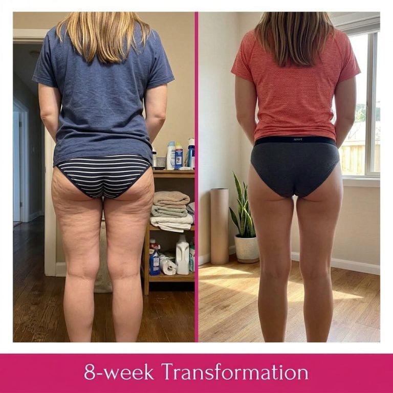 Before and after wearing the Sculpt Leggingz – Anna