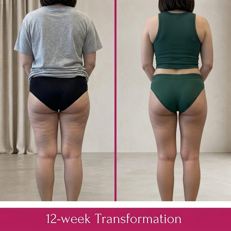 Before and after wearing the Sculpt Leggingz – Bianca