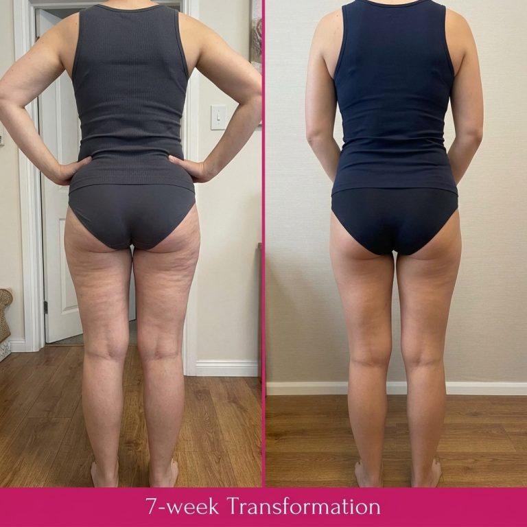 Before and after wearing the Sculpt Leggingz – Janice